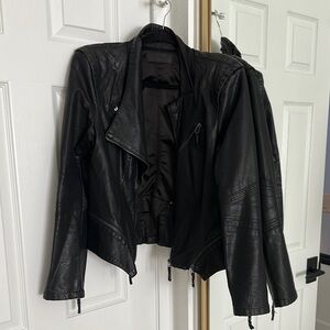 Women's Black Faux Leather Jacket